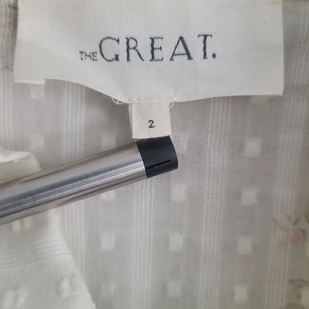 The GREAT. Floral Flutter Sleeve Button Up Medium - Picture 3 of 4